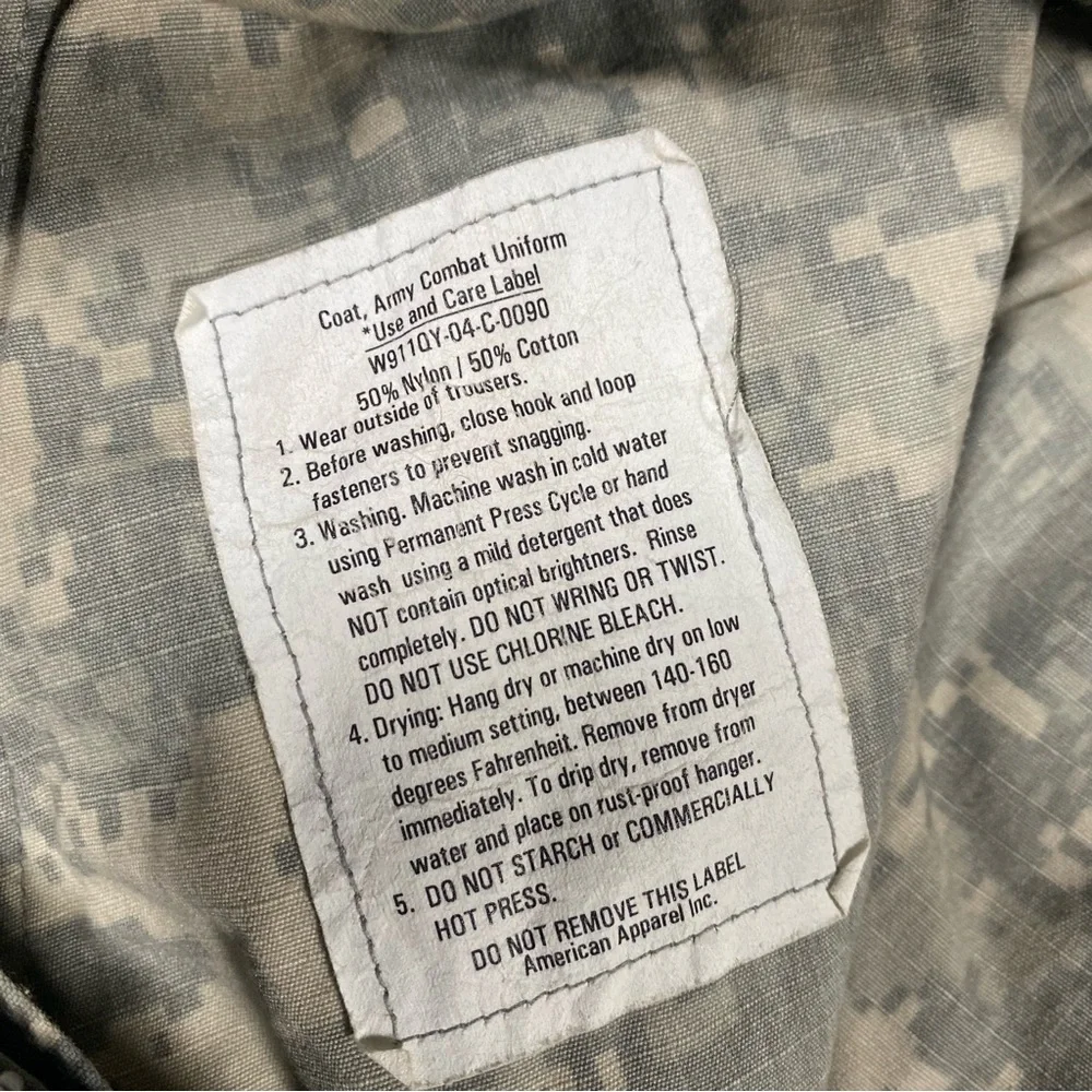 Camo Field Jacket Men’s Large Long US Army Digital Outdoors Military ACU Ripstop - Picture 9 of 13